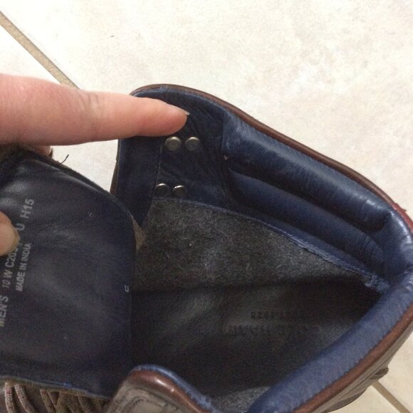 Men's Cole Haan Grand OS boots | lined | Size 10 W | lace up | Brown w/ burgandy - Picture 10 of 10